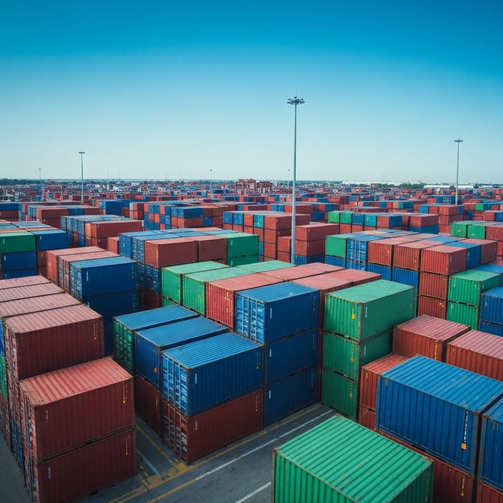 Shipping containers at depot