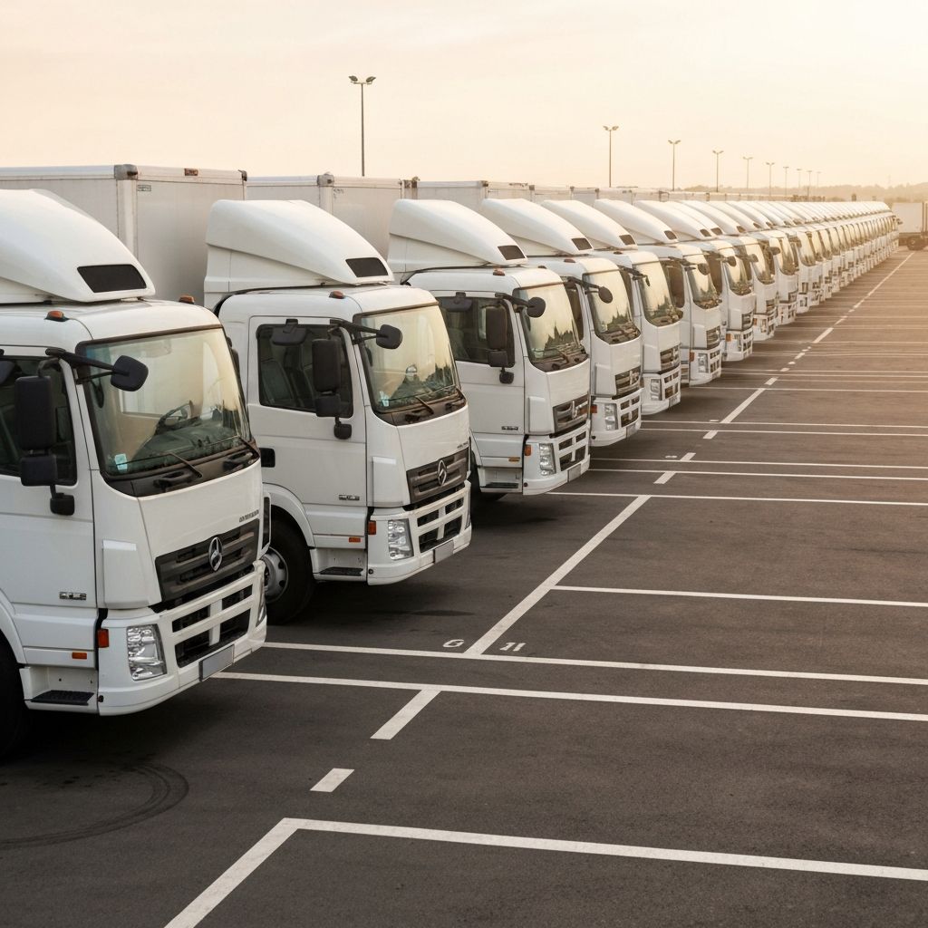 Fleet of delivery trucks